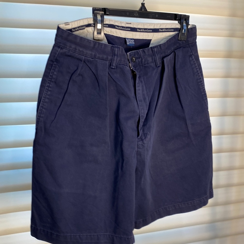 Polo Ralph Lauren men navy blue 100% cotton shorts waist 32